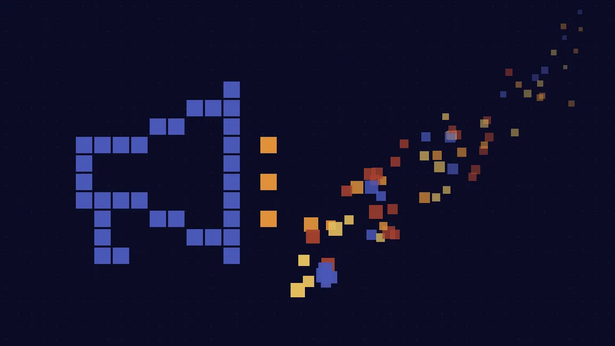 Illustration en pixel art : une jauge de budget en pixels dont les blocs alimentent une courbe de demandes qui monte